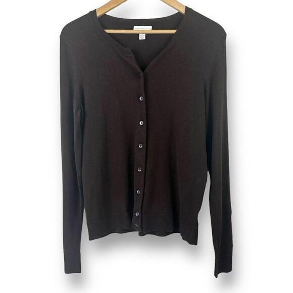 Charter Club Women's Size S Button Front Cardigan Sweater Classic Black - Picture 1 of 7